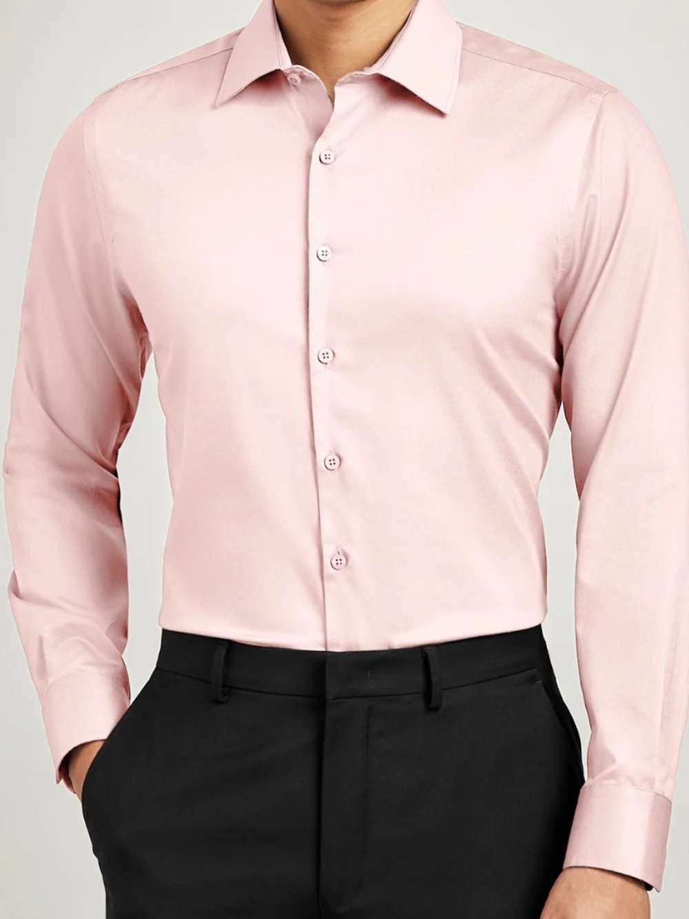 Slim-Fit Dress Shirt Light Pink